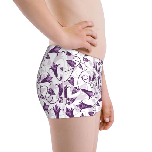 Boys' Cotton Boxer Brief Soft Underwear-Violets Flowers2
