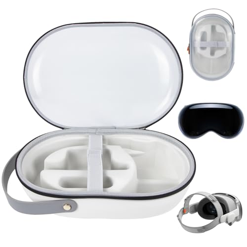 Qoosea for Apple Vision Pro Carry Case Scratch-Resistant & Drop-Proof Hard Protective Case for Vision Pro VR Headset for Apple Vision Pro Accessories Travel & Home Storage (Transparent)