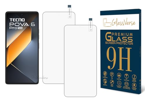 Image of GlassVerse PureView Tempered Glass for Tecno Pova 6 Pro | Crystal Clear, 9H Hardness Screen Protector, Edge to Edge, Case Friendly, Hassle-less Installation Kit Included. (Pack of 2)
