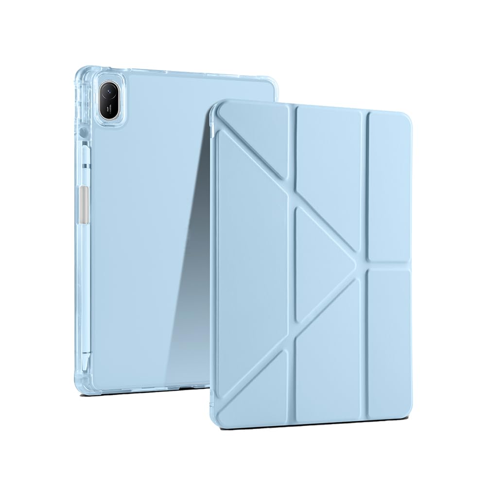 Zore Huawei ile uyumlu Matepad SE 11 Kılıf Zore Tri Folding Kalem Bölmeli Standlı Kılıf Mavi