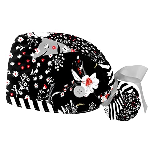 Chapeaux bouffants JDEZ avec bandeau anti-transpiration pour femmes et hommes, lot de 2