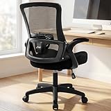 NEO Chair Mesh High Back Chair Home Office Ergonomic Computer Adjustable Height Desk Chair with Lumbar Support Padded Flip-up Armrest Swivel Executive Chair (Mesh Black)