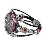 KONAFEI Armband Kompatibel mit Samsung Galaxy Watch 5&4/Active 2 40mm 44mm/Watch 5 Pro 45mm/Galaxy Watch 4 Classic 42mm 46mm/Watch 3 41mm, 20mm Lederarmband Metall Slim Strap für Damen Herren