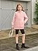 Haloumoning Girls Oversized Hoodies Kids Fleece Lined Long Sleeve Hooded Sweatshirt with Kangaroo Pocket 5-14 Years Light Pink