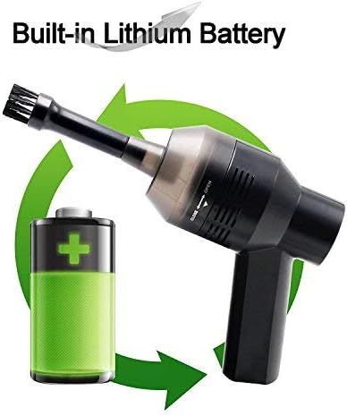 USB Charge Mini Vacuum Cleaner Desktop Dust Cleaner Collection Tool With Brush For Cleaning Keyboard Dust,Bread Crumbs,Paper Scrap,Eraser Crumbs,Cigarette Ash,Car Device - Black
