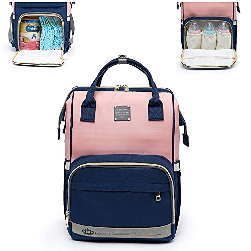 Mochila Bolsa Feminina Maternidade Bebê Mamãe Lequeen Porta Mamadeira Térmico