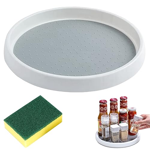 Ksvaye Giratorio Organizador de Armario, Especieros Giratorios para Cocina, Plato Giratorio para Cocina, Multifuncional Organizador Cocina para Botellas, Frutas, Cosmético, Frigorífico, Baño (25cm)