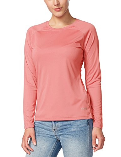 BALEAF Women's UPF 50+ Sun Protection T-Shirt SPF Long/Short Sleeve Dri Fit Lightweight Shirt Outdoor Hiking Pink Size XL