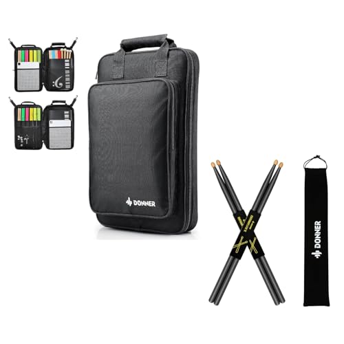 Mochila para baquetas Donner con 12 pares de baquetas 5A miniatura 1