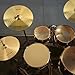Seteol 18 inch Low Volume Cymbal Golden Mute Cymbal Crash Cymbal Drum Quite Alloy Cymbal for Kids Adult Practice Traditional Finish Brass for Drum Hardware Cymbal Pack (18