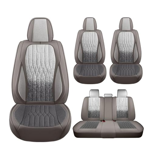 に適用 ホンダ ヴェゼル 二代目 RV系 RV3 RV4 RV5 RV6 車のシートカバー シートクッション 皮革製 汎用 シートカバー全席セット 肌に優しい 通気性 吸湿性 収納ポケット 伸縮式設計 カー用品(灰,無枕)