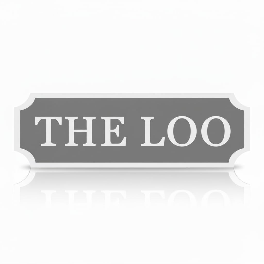 SIGNKRAFT3D Modern THE LOO Sign, Custom Wall Plaque for Toilet Areas, Loo Sign. White, Black, Grey (Grey)