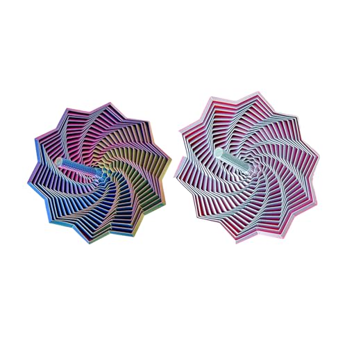 Qurygin 2 Pieces 3D Printed Fidget Toys, 11.7x11.7cm Sensory Fidget Star, 3D Printed Expanded Fidgets Star With Handle, Silent Hexagon Expanded Relaxing Toys For Study Work Relaxation