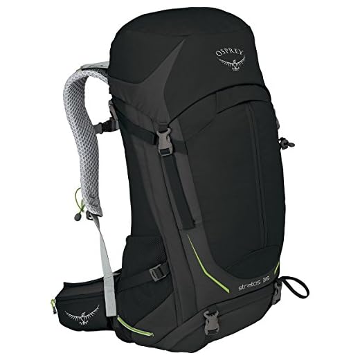 Osprey Stratos 36 ventilerad vandringsväska för män Svart M/L