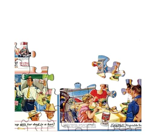 Vintage Ads Puzzle for Adults 1000 Pieces, 90\'s 1960\'s Poster Puzzle 1000 Piece, Jigsaw Puzzles 1000 Piece for Adult
