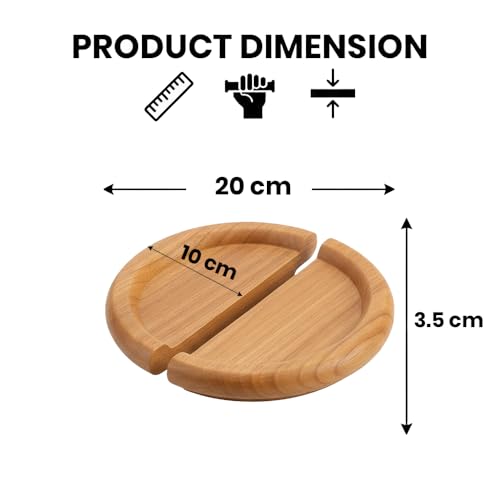 Image of Teak Wood Wooden Wardrobe Handle /Cabinet Handle /Wardrobe Door Pull Handle (8 x 4 Inch) Natural Wood Finish - Model 5023-| 3 Years Warranty |