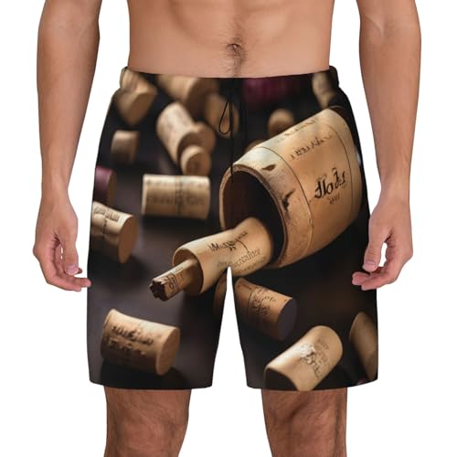 Short de bain homme doublure compression séchage rapide motif bouchon liège