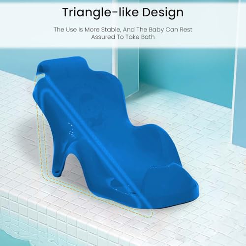 Image of StarAndDaisy Bath Tub for Baby 0 to 3 Years /Newborn Baby Bath Tub /Infants Bathtub with Temperature Sensor & Baby Bath Seat /Sling, Antislip Baby Bath Tub with Bath Chair without wheel- (Blue & Blue Seat)