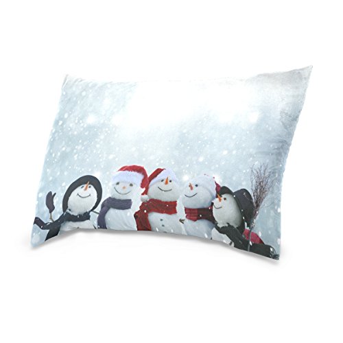 Top Carpenter Snowman With Christmas Hat Velvet Oblong Lumbar Plush Throw Pillow Cover/Shams Cushion Case - 16X24In - Decorative Invisible Zipper Design For Couch Sofa Pillowcase Only #TOP1