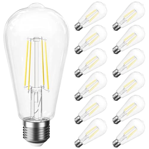 SHINESTAR 12-Pack E26 LED Bulb 60 watt, Dimmable, Vintage Edison Light Bulbs, 4000K Bright White SHINESTAR 12-Pack E26 LED Bulb 60 watt, Dimmable, Vintage Edison Light Bulbs, 4000K Bright White