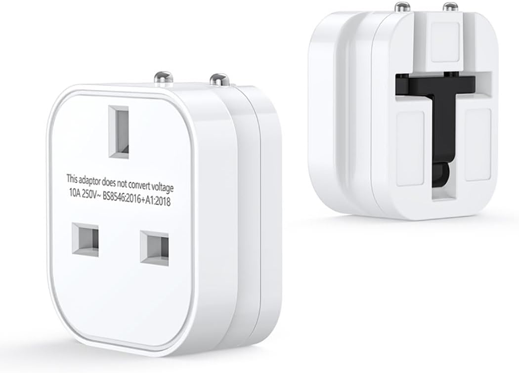【2 PACK】 UK to European Plug Adapter, Chiefox Travel Adapter UK to