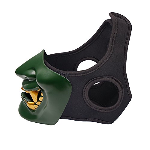 Outry Half Face Mask - Lower Face Protective Tactical Mask For Airsoft/Paintball/Bb Gun/Cs Game/Hunting/Shooting, Ideal Mask For Halloween, Cosplay, Costume Party And Movie Prop (Green) #TOP3