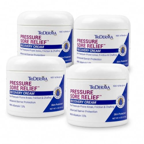 TriDerma Pressure Sore Relief Cream for Bed Sores, 4 oz Jar (Pack of 4)