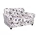 SearchI Stretch Sofa Cover Printed Couch Cover, Floral Pattern 3 Pieces Loveseat Slipcover with 2 Separate Cushion Cover, Washable Furniture Protector for Living Room(Loveseat, Love Flower)