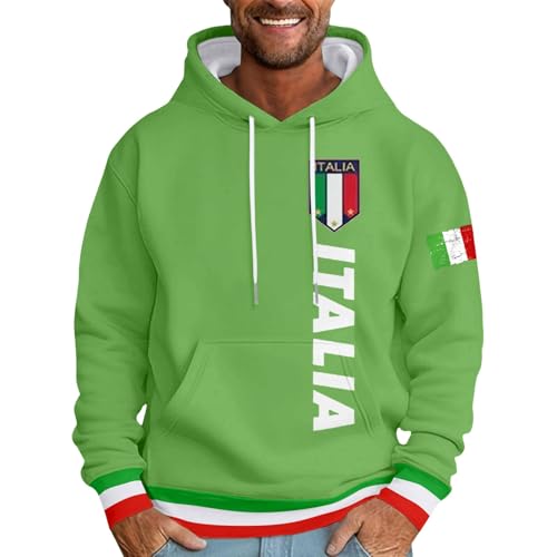 Sweat à capuche homme avec impression italienne et lettre graphique élégant
