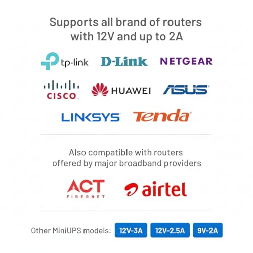 Image of Solset Max | Mini UPS for WiFi Router | Up to 16 Hours Backup | WiFi UPS Power Backup During powercuts | Plug & Play Router UPS | Compatible with JioFiber, Airtel Xstream, ACT, BSNL & More