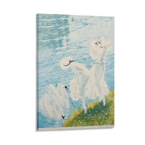 Impression sur toile cygne Louis Icart d'art de qualité galerie