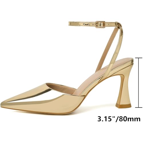 Image of Susanny Heels for Women Stiletto Closed Pointed Toe Backless Dress Shoes High Heels Sexy Kitten Pumps Wedding Guest Party Dance Prom Dressy Comfort Shoes