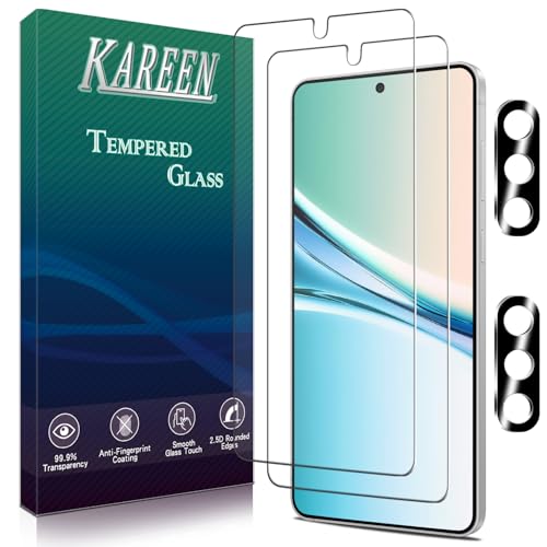 Image of KAREEN 2+2 Pack Screen Protector for Samsung Galaxy S26 Tempered Glass Film with Camera Lens Protector, Fingerprint Unlock Support, Anti Scratch, Bubble Free, Case Friendly