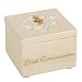 First Communion Gold Chalice Design Cream Color Small Rosary Jewelry Box