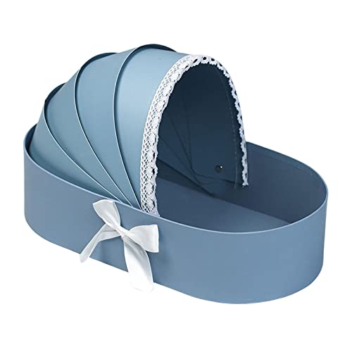 Spitzenband Blumenkasten Arrangement Korb für Hochzeit Wohnkultur Geburtstag Blau, 33,5 x 17,5 cm