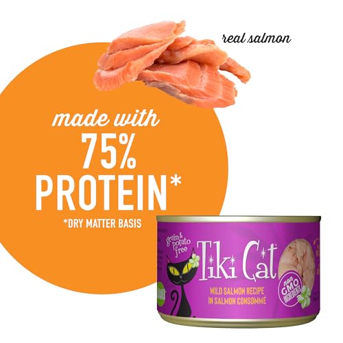 Image of Tiki Cat Luau Wet Cat Food, Wild Salmon, 6 oz. Cans (8 Count)