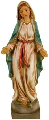 Polart Polish Gifts Our Lady of Grace- Virgin Mary Statue Resin and Stone, Religious Gift, Decoration 7- Inch