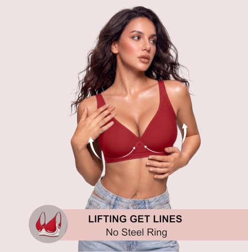 Image of Women's Pure Cotton Blend Lightly Padded Bra (Pack of 3) | Full Coverage Wirefree T-Shirt Bra | Soft Breathable Everyday Bra | Adjustable Straps | Comfortable Multicolor Bra