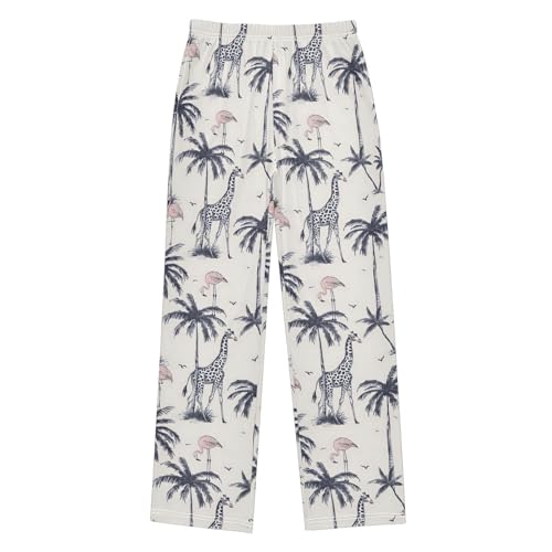 Pajama Pants Palm Trees Giraffes Flamingos PJ Bottoms Sleepwear Lounge Sleep Pant with Pockets