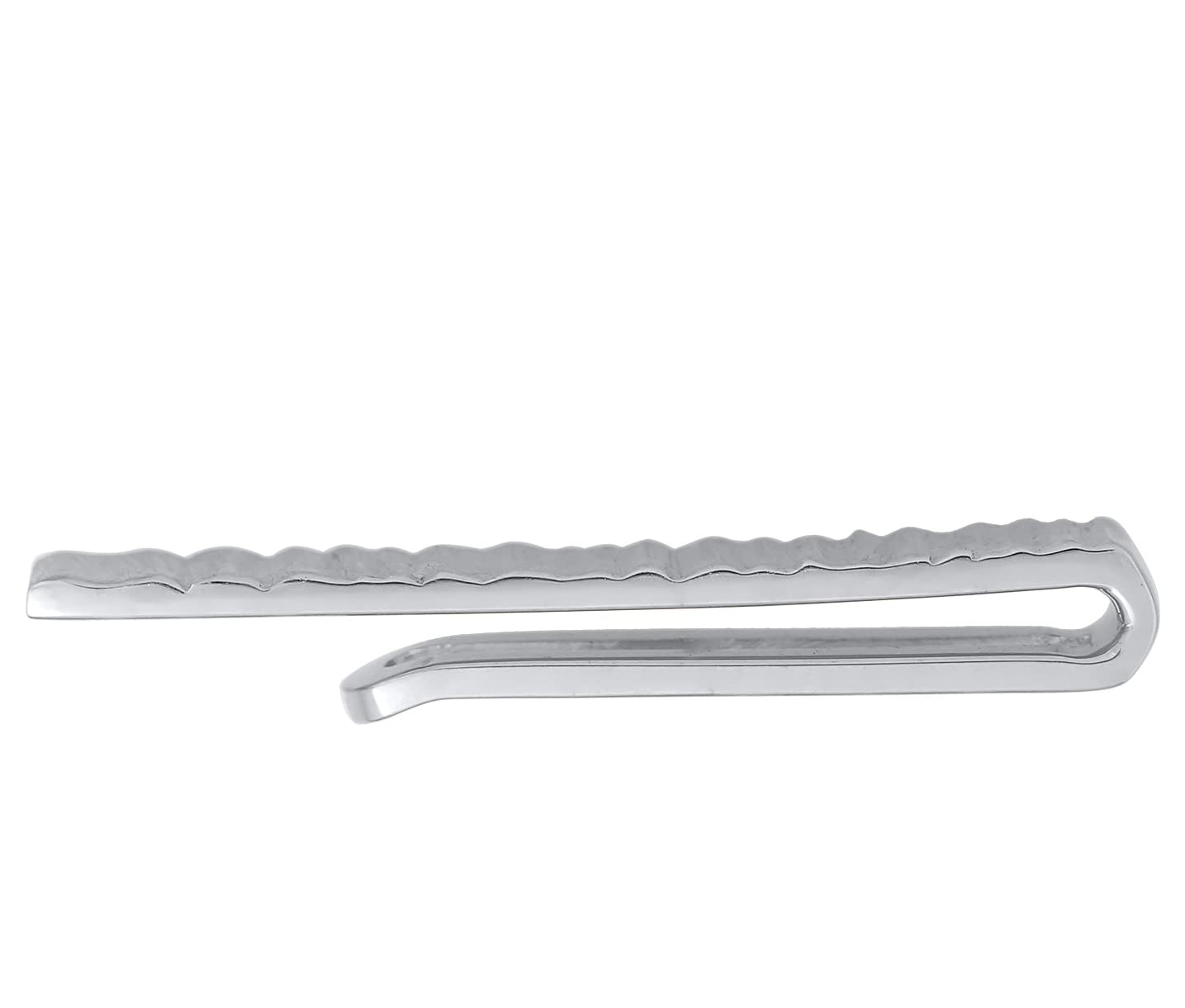 Kuzzoi Herren Krawattennadel kunstvoll strukturiert, Krawattenklammer (5 mm) poliert für normale Krawatten aus 925er Sterling Silber, Krawattenschmuck für Männer mit geriffelten Details