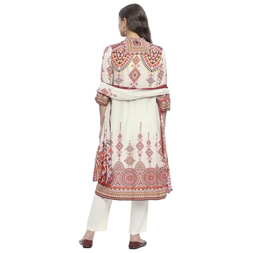 Image of BIBA Women Modal Blend Straight Printed Suit Set