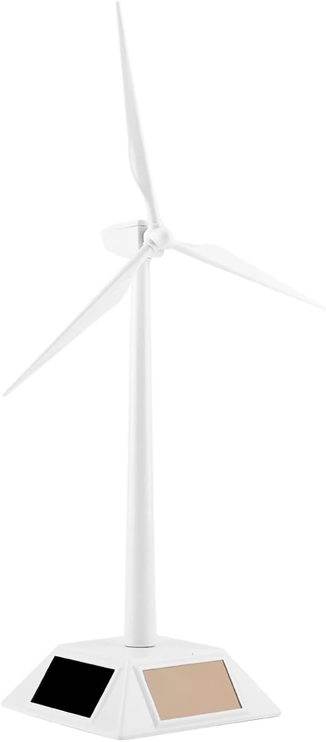 Solar Powered Wind Mill Model, Kids Education Toy for Understanding Solar and Wind Power, Desktop Decor Craft
