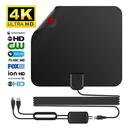 Indoor HD TV Antenna 1080P, 100+ Mile High Definition with Signal Booster, Home Digital TV OTA Receiver, Power House DTV Amplified Air Aerial for Free Internal Local Channels with 16.5FT Cable