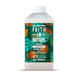 Faith In Nature Organic Coconut Conditioner, Hydrating for Dry Hair & Scalp, Vegan & Cruelty Free, No SLS, Silicones or Parabens, 2.5L Refill