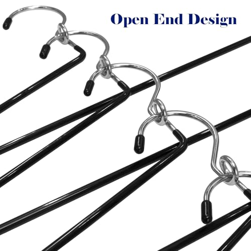 GZQXHOME Pants Hangers Space Saving - 20 Pack Non Slip Metal Hangers for Closet Multiple Layers,Open Ended Pants Hangers for Jeans Trouser Slacks (20, Black) by GZQXHOME - Used condition - Image 4