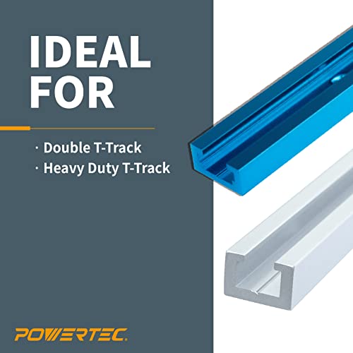POWERTEC T-Track Hold Down Clamps, 2pk, Black, Accepts 1/4” & 5/16” T Bolts, 1/4” to 2” Clamp Depth, T-Track Clamp Vice - Image 2