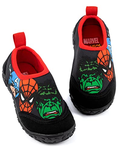 Marvel Zapatos de baño para niños | Chicos Spider-Man Hulk Capitán América Superhéroe Negro Rojo Zapatos de Agua | Calcetines de Piscina de mar Resistentes al Agua Calzado de Traje de Neopreno