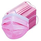 100PCS Pink Disposable Face Masks, Non-medical, 3 Layer Protection Face Masks for Adult, Teenager, Seniors (100, Pink)