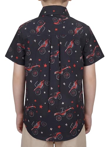 Image of Boys Hawaiian Button Down Shirt, Pure Combed Cotton Short Sleeve Size 3-15Y