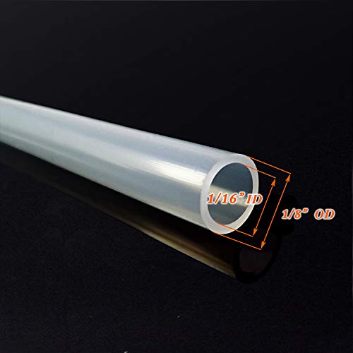 Quickun Pure Silicone Tubing, 1/16\" ID x 1/8\" OD High Temp Food Grade Tube Flexible Water Air Hose Pipe Line for Pump Transfer (9.84 Ft)